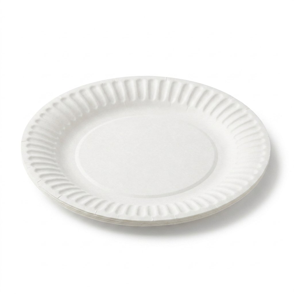 6 Inch Paper Plates White 100 Count - Uncoated Professional Grade - Commercial Food Service Disposable Small D