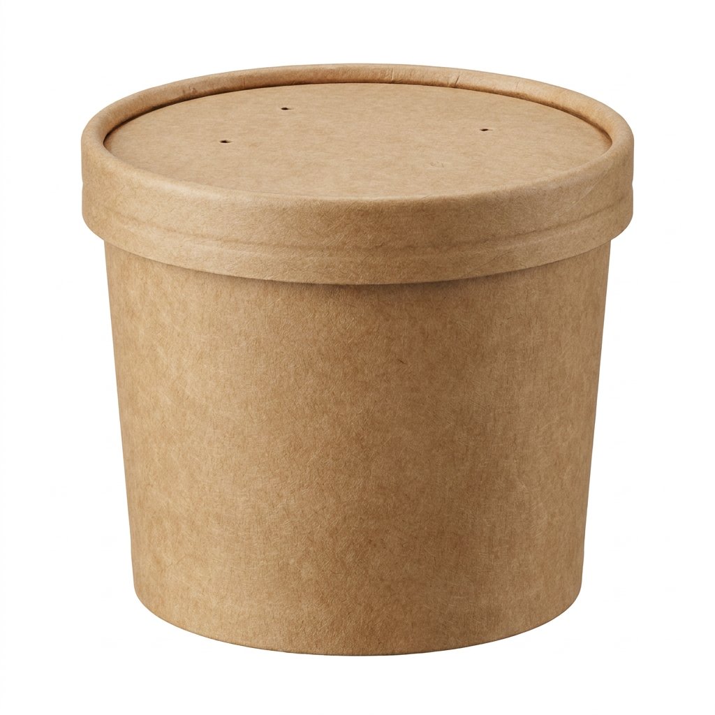 Disposable Soup Containers with Lids 8oz - 500 Pack Kraft Paper Bowls - Leak-Resistant Eco-Friendly - Commerci
