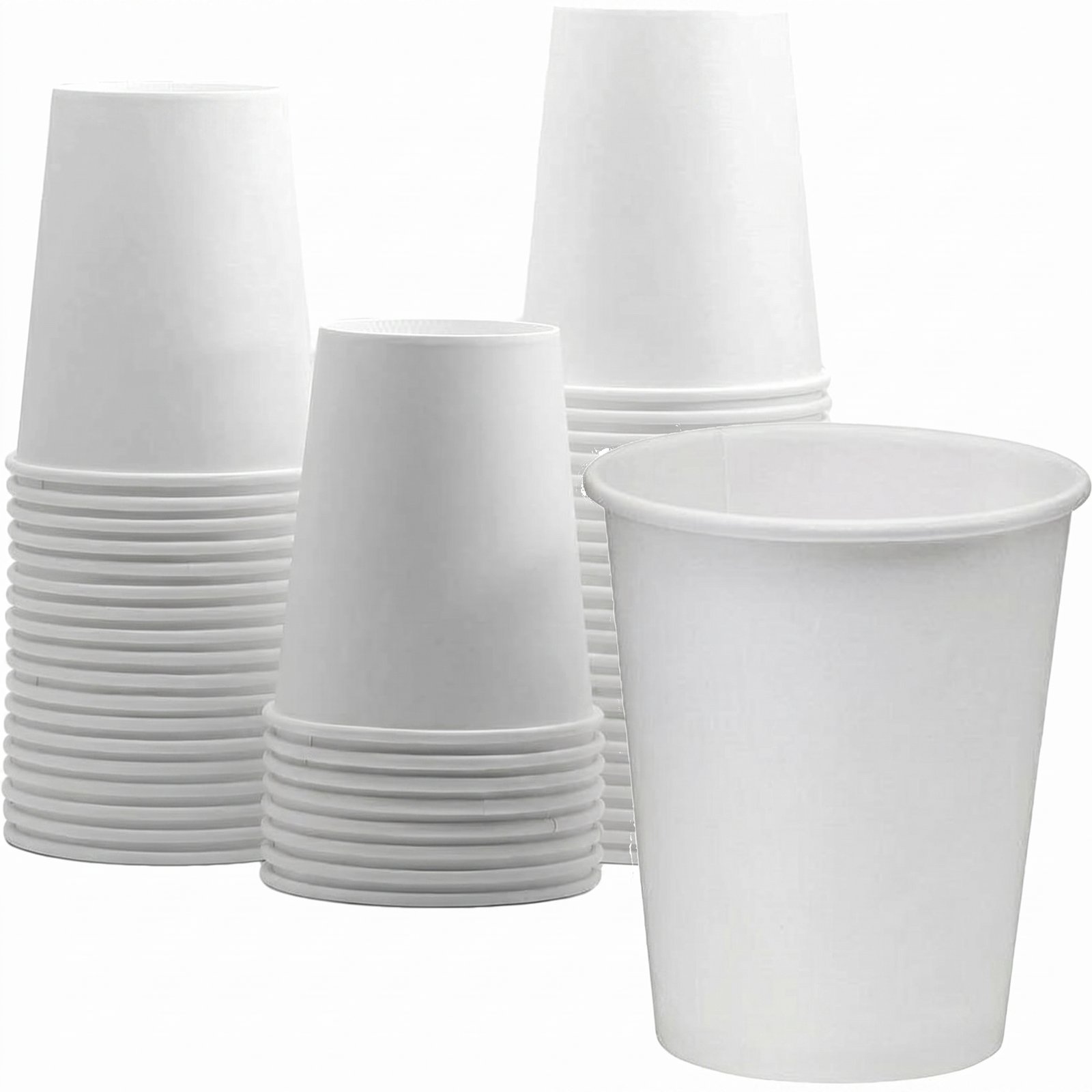 Basic White Paper Hot Cups 10oz (1000 Count) - Leak-Resistant Design - Commercial Grade - Coffee Shops, Office