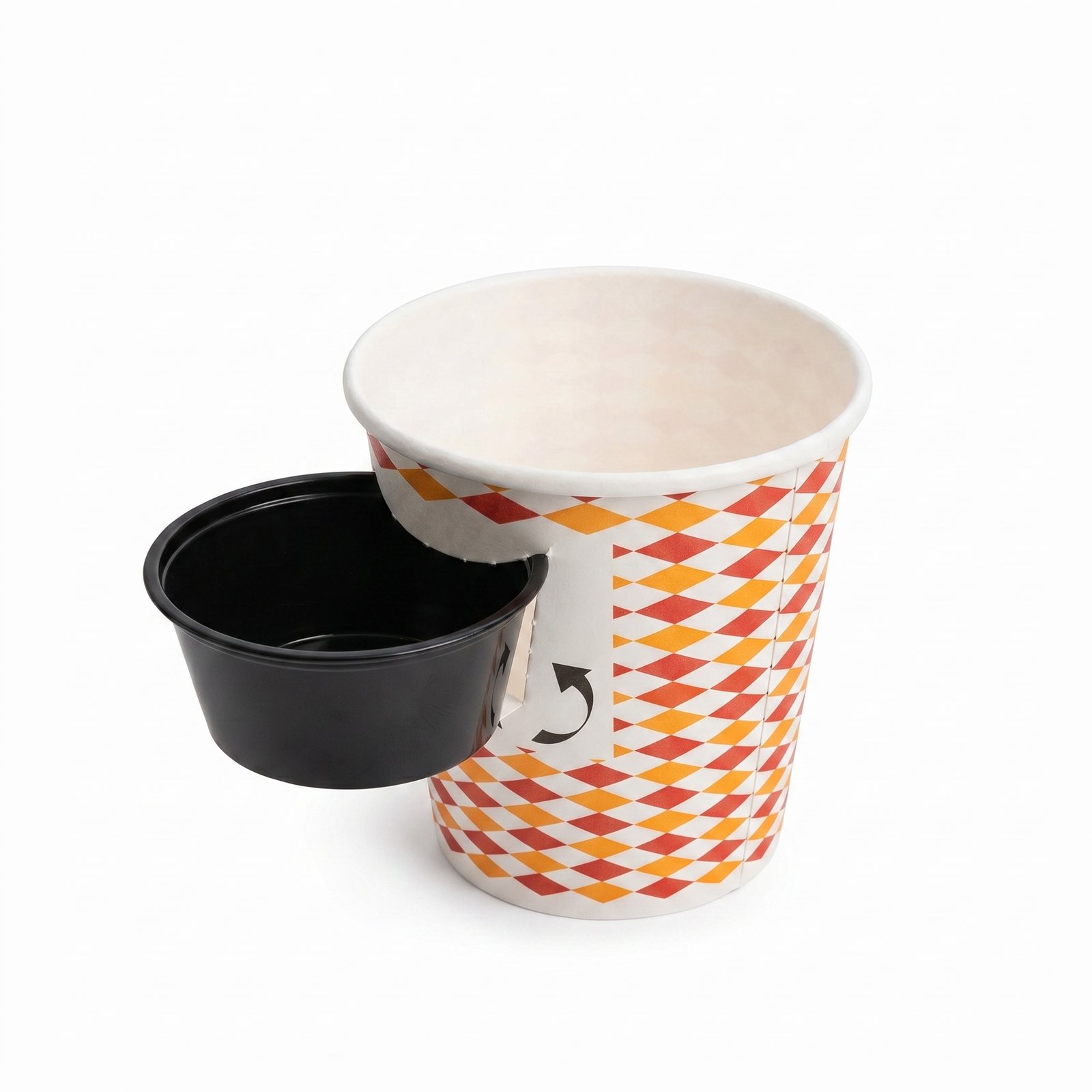Walk-N-Dip Paper Food Containers 16oz with Portion Cups - 100 Count Combo Snack Trays - Commercial Grade - Per