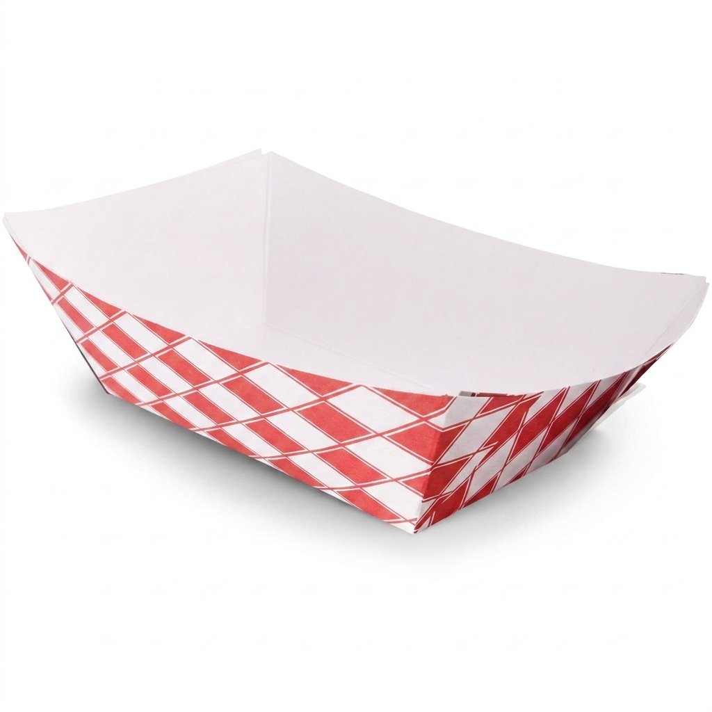 Paper Food Trays 500 Count (2.5lb Capacity) - Grease Resistant Paperboard - Commercial Grade - for Popcorn, Na