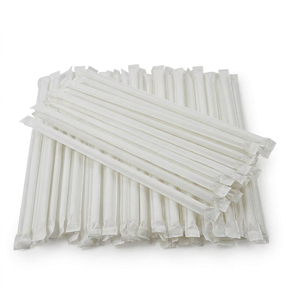 Premium Paper-Wrapped Straws 10.25" Giant Translucent Plastic 7.2mm - 1200 Count - Commercial Grade Food Servi