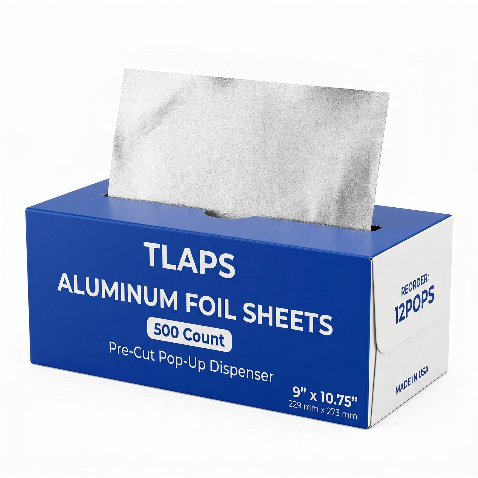 Aluminum Foil Sheets 500 Count 9x10.75 - Pop-Up Dispenser Box - Commercial Grade Heavy Duty - Restaurant Kitch