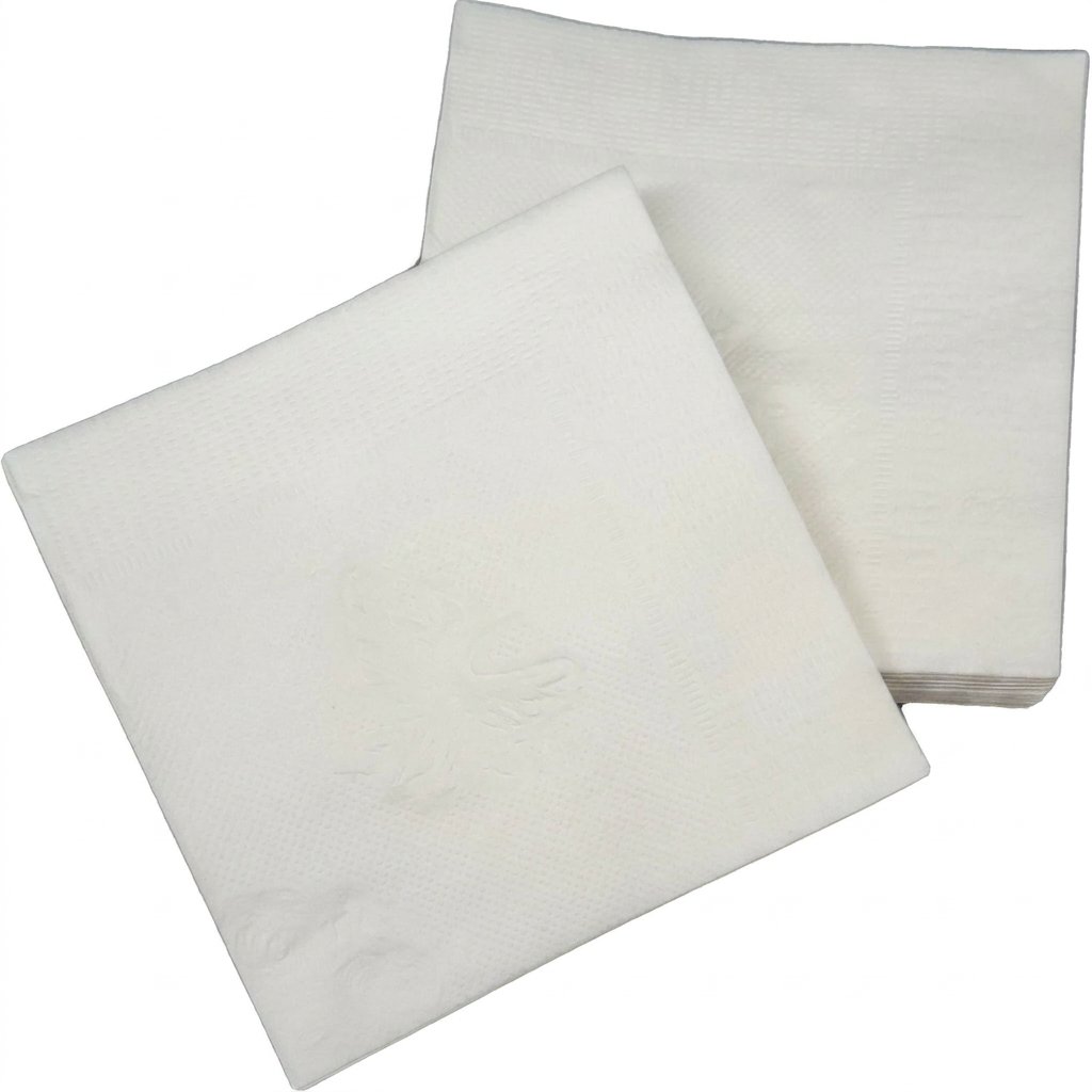 Square Paper Napkins White 1000 Count - 2-Ply Disposable Cocktail Beverage Napkins - Commercial Grade - Restau