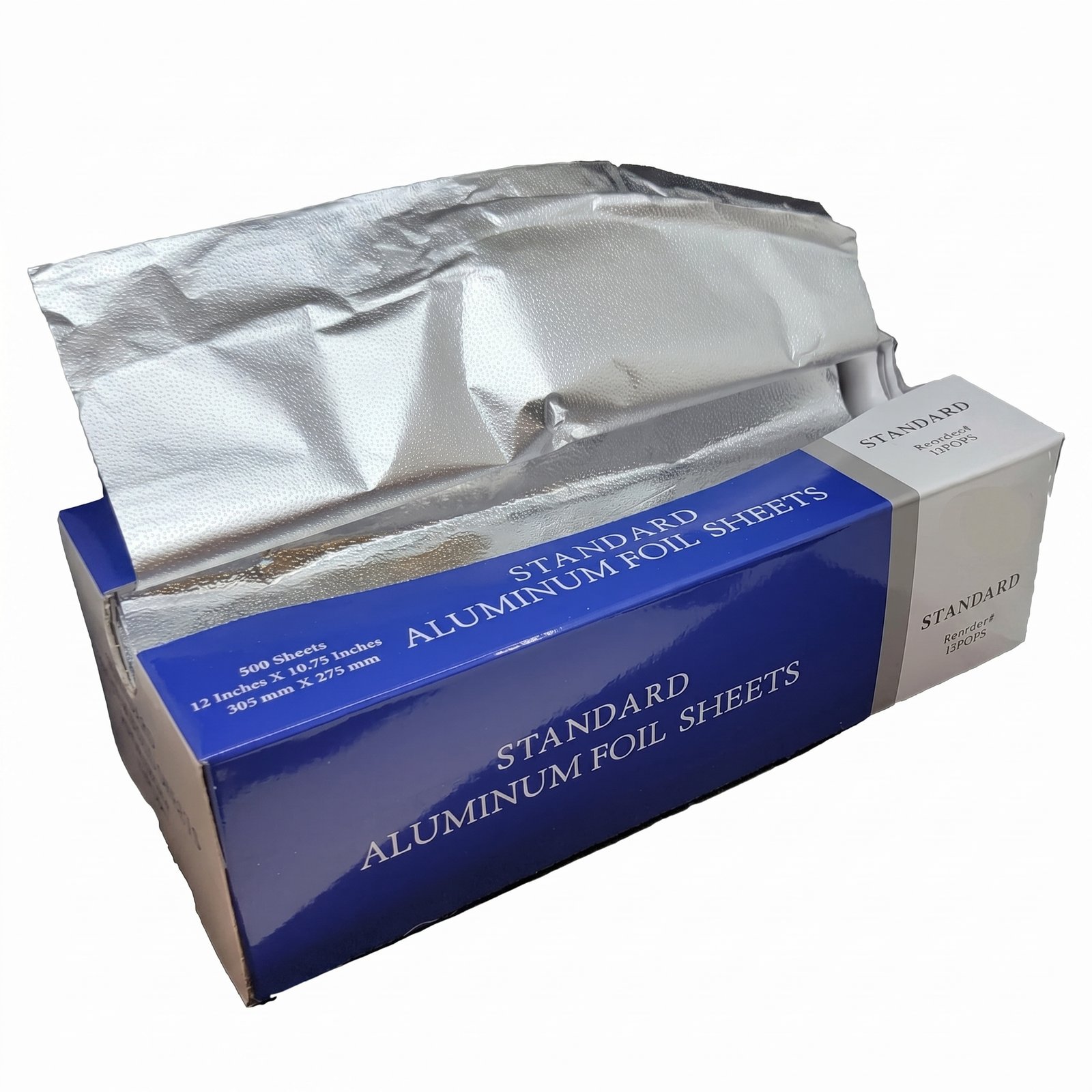 Pre-Cut Aluminum Foil Sheets 12x10.75 Pop-Up Dispenser - Commercial Grade Heavy Duty - Restaurant Kitchen Cate