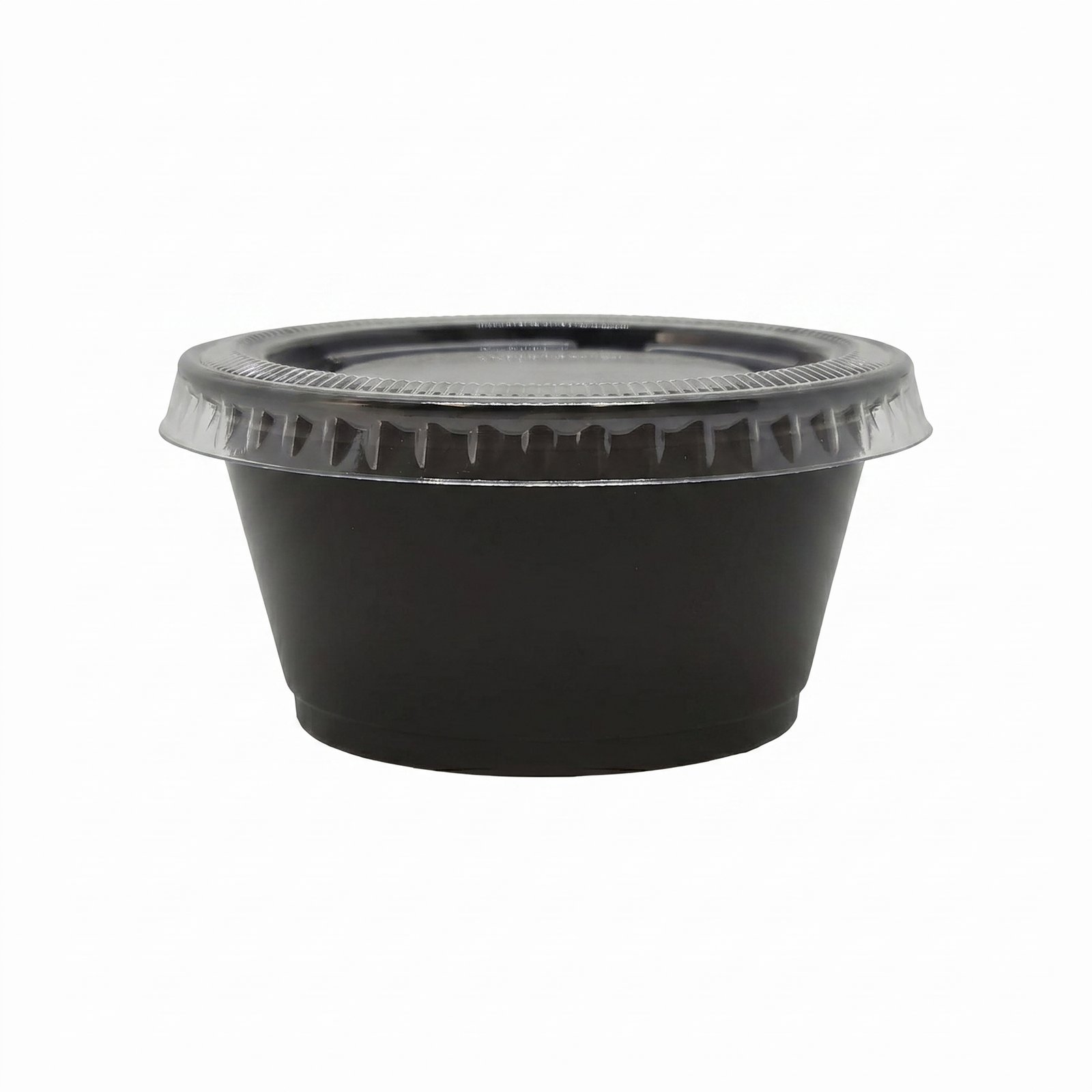 Black Portion Cups with Clear Lids 5.5oz (250 Pack) - Leak-Resistant Seal - Commercial Grade - Meal Prep Conta