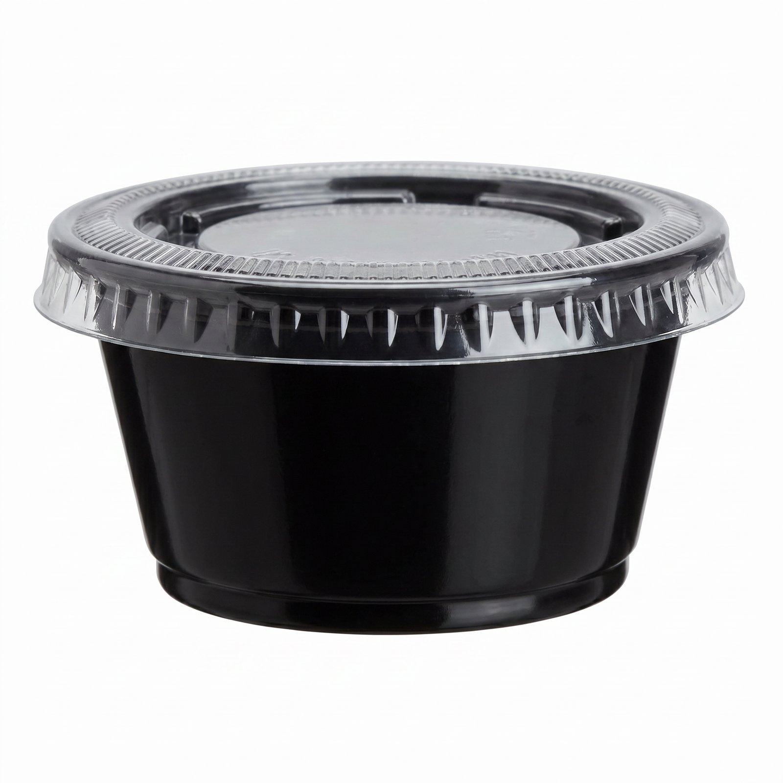 Black Portion Cups with Clear Lids 4oz (2500 Pack) - Leak-Resistant Seal - Commercial Grade - Meal Prep, Sauce