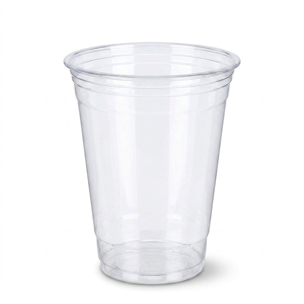 Crystal Clear PET Plastic Cups [100 Count] - Commercial Grade Disposable Cups for Iced Coffee, Cold Drinks, Sm