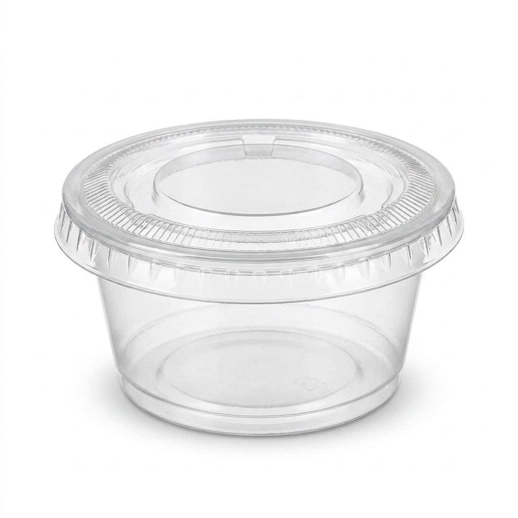 250-Count 21.27 g Plastic Souffle Cups, Leak Resistant, Clear - TLAPS Commercial Grade Bulk Pack