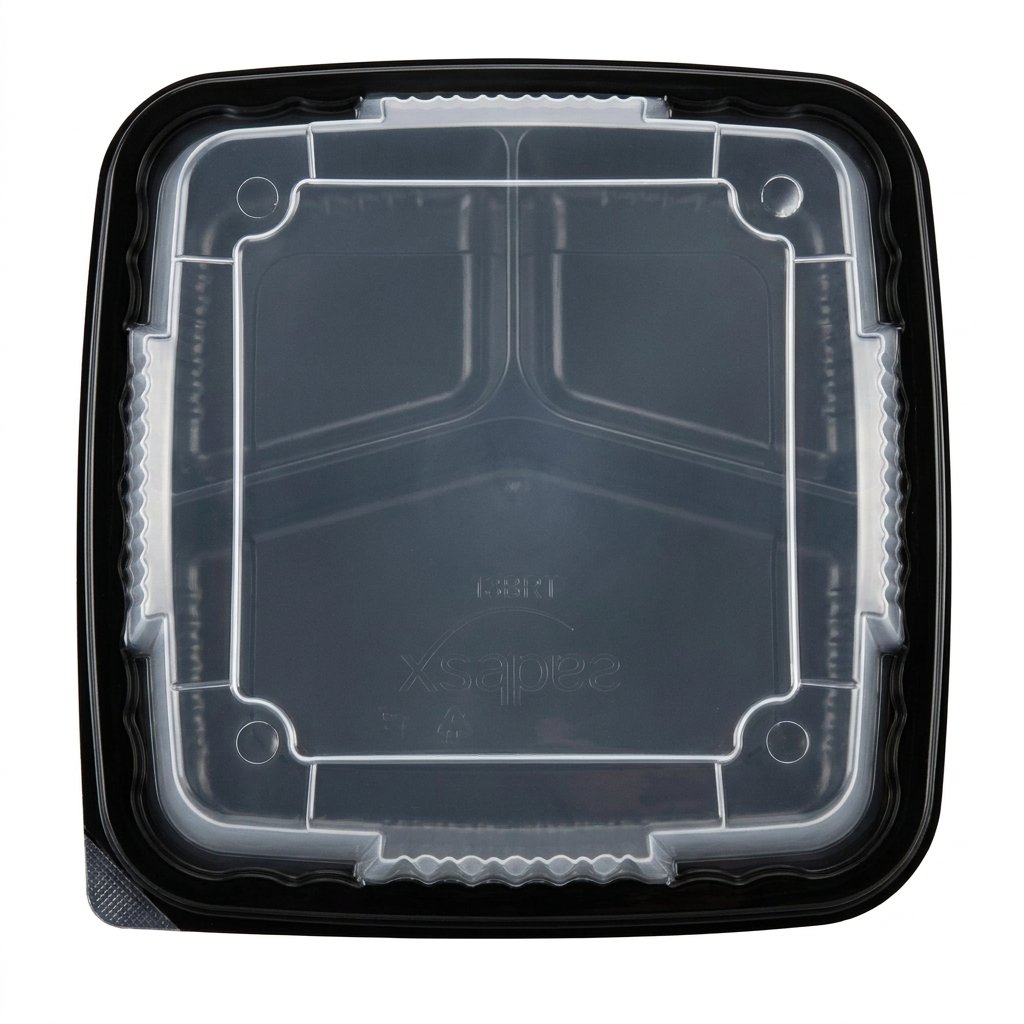 8x8x3 Inch 3 Compartment To Go Containers with Lids (75 Pack) - Leak Resistant Vented - Commercial Grade - Mea