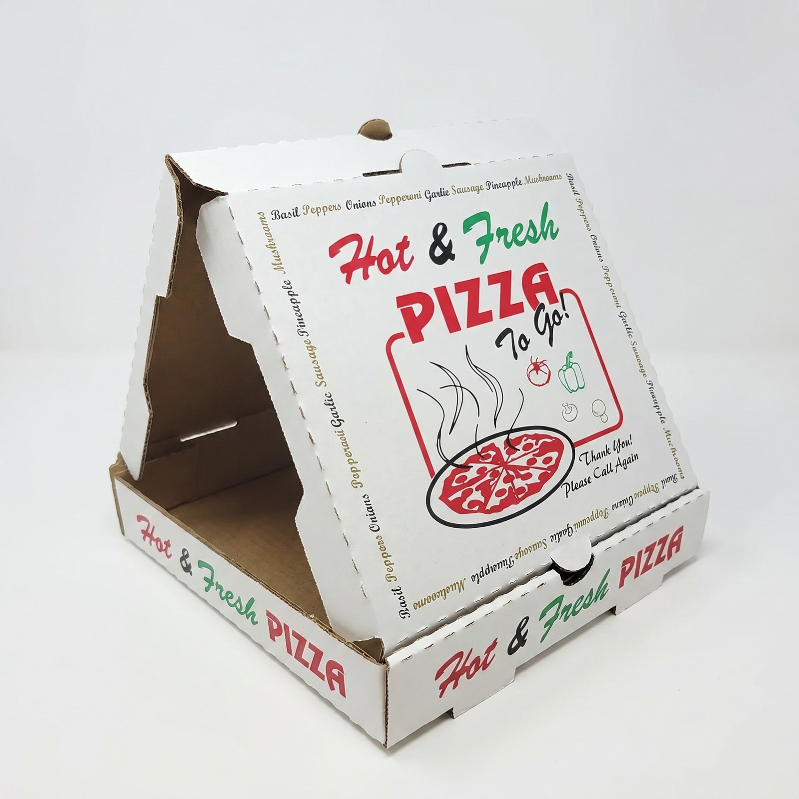 Professional Pizza Boxes 18x18 Inch 50 Pack - 4 Color Hot & Fresh Print - Commercial Grade White Corrugated - 