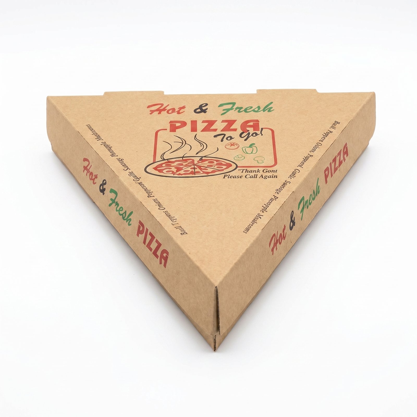 Single Pizza Slice Boxes 9.25x9x1.68" - 4 Color Hot & Fresh Print - Commercial Grade - Food Service Takeout De