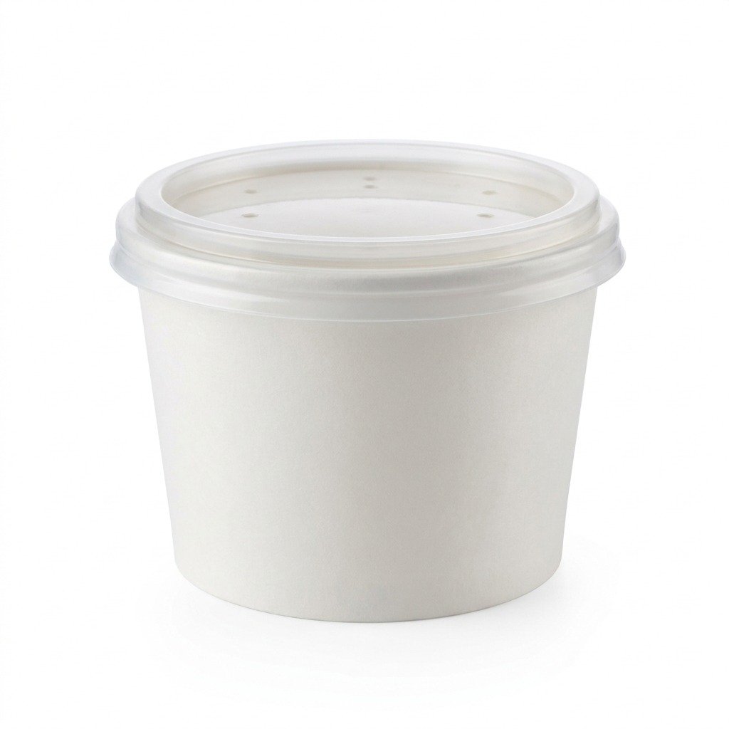 White Paper Soup Containers with Vented Lids 250 Sets 32oz - Leak Resistant Hot Food Bowls - Commercial Grade 
