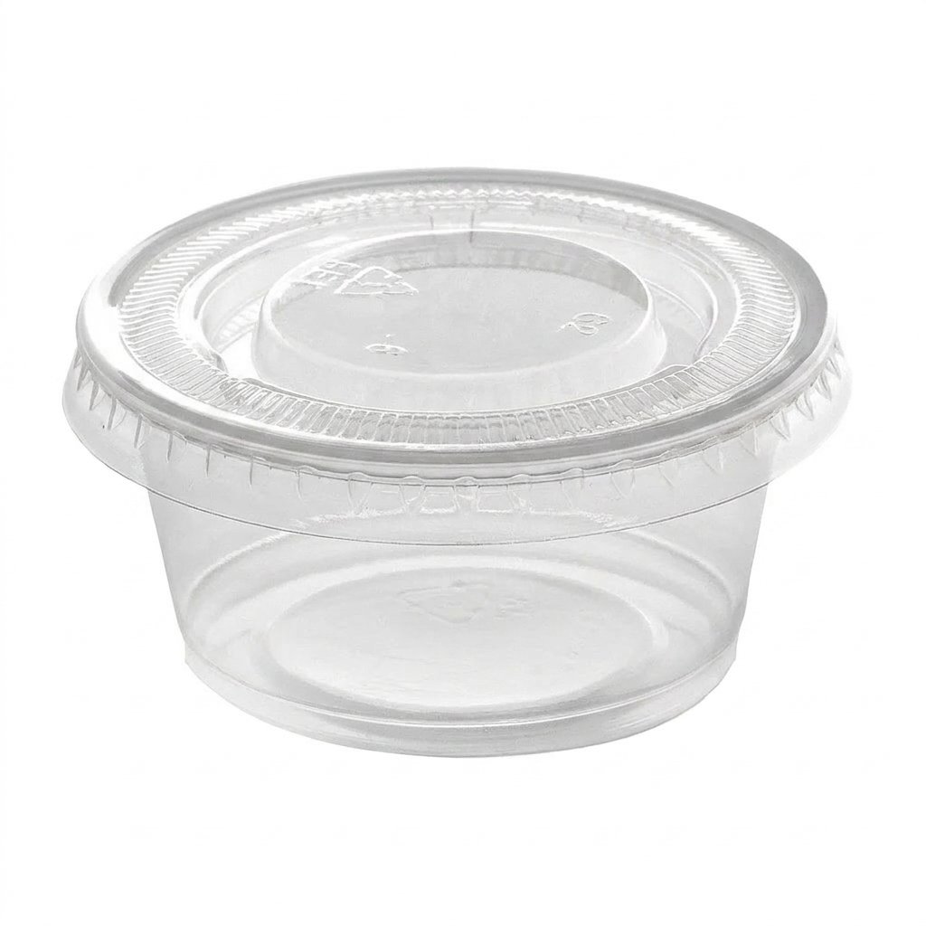 3.25 oz Clear Plastic Portion Cups with Lids (250 Sets) - Leak-Proof Souffle Cups - Commercial Grade - Meal Pr