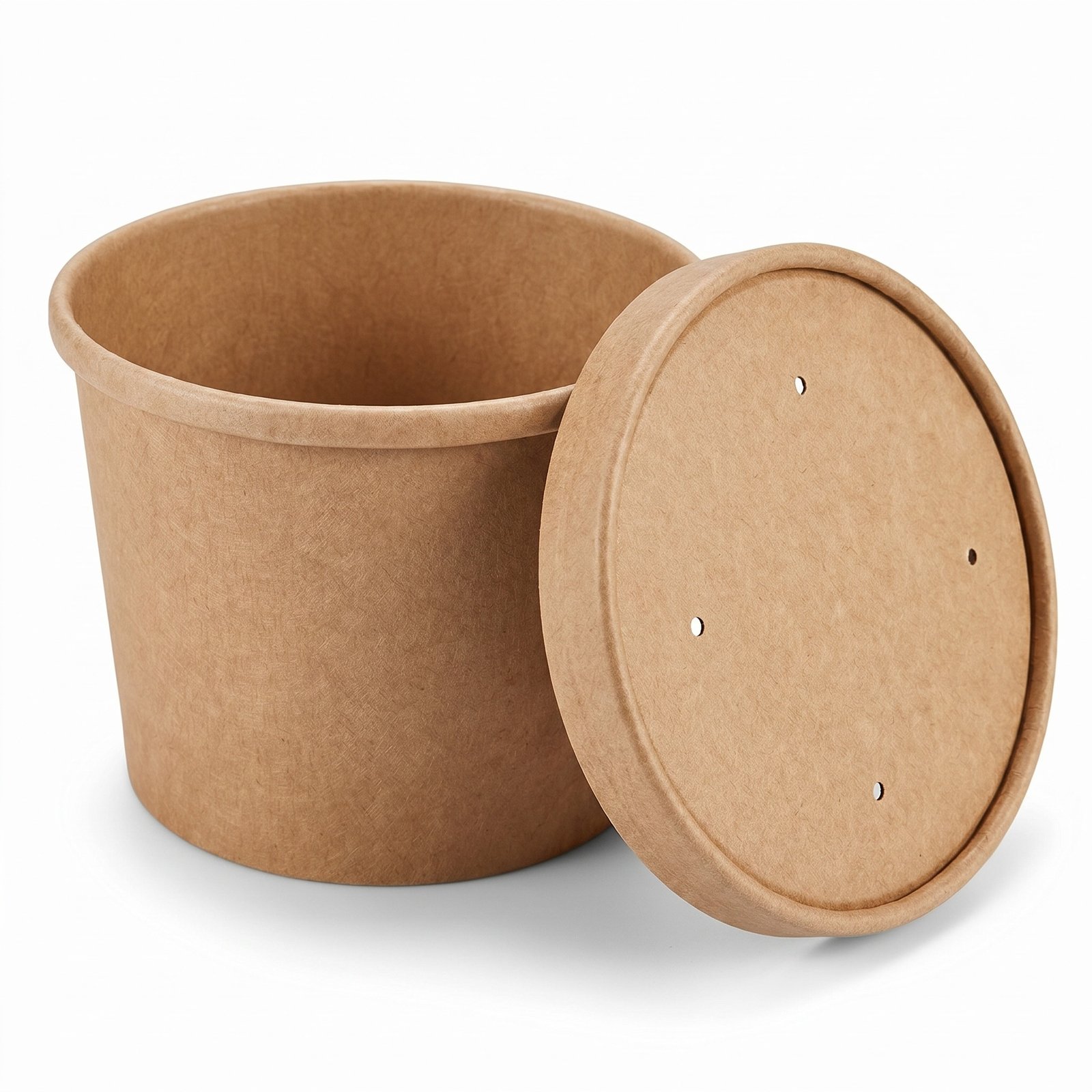 Kraft Paper Soup Containers 16oz 250 Sets with Vented Lids - Leak Resistant Hot Food Bowls - Commercial Grade 