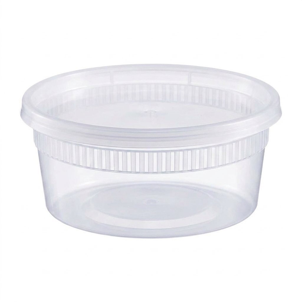 Professional 8oz Deli Containers with Lids (240 Pack) - Leak-Resistant & Microwavable - Commercial Grade - Mea
