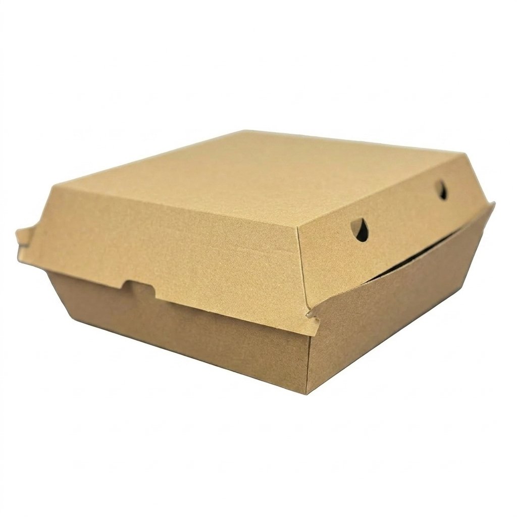 Kraft Hinged Paper Containers 8x8 inch 150 Pack - Corrugated Clamshell To-Go Boxes - Commercial Grade - Restau