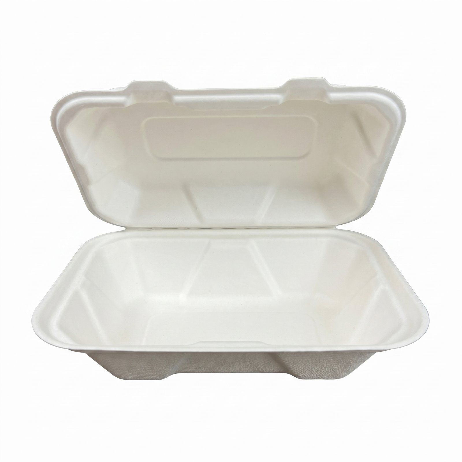 Sugarcane Clamshell Containers 9x6 inch 200 Pack - Eco-Friendly Bagasse To-Go Boxes - Commercial Grade - Resta