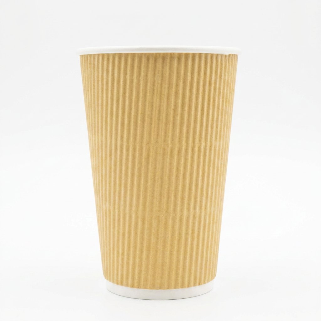 16oz Insulated Ripple Wall Coffee Cups 500 Pack - Triple Layer Corrugated - Commercial Grade - Disposable Hot 