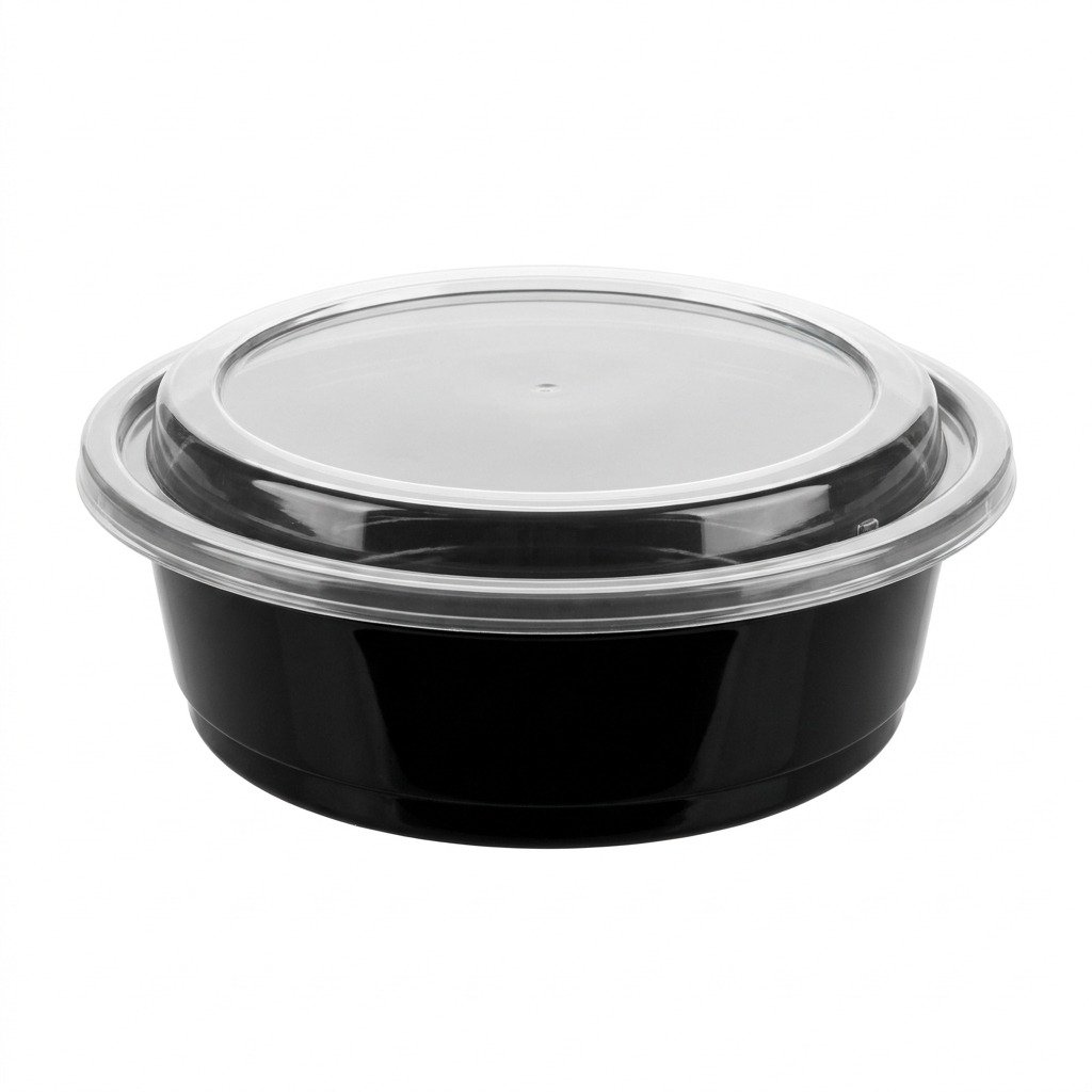 Food Prep Containers with Lids 150 Pack - 8 Inch Round 2.5 Deep - Commercial Grade Microwavable - Restaurant M