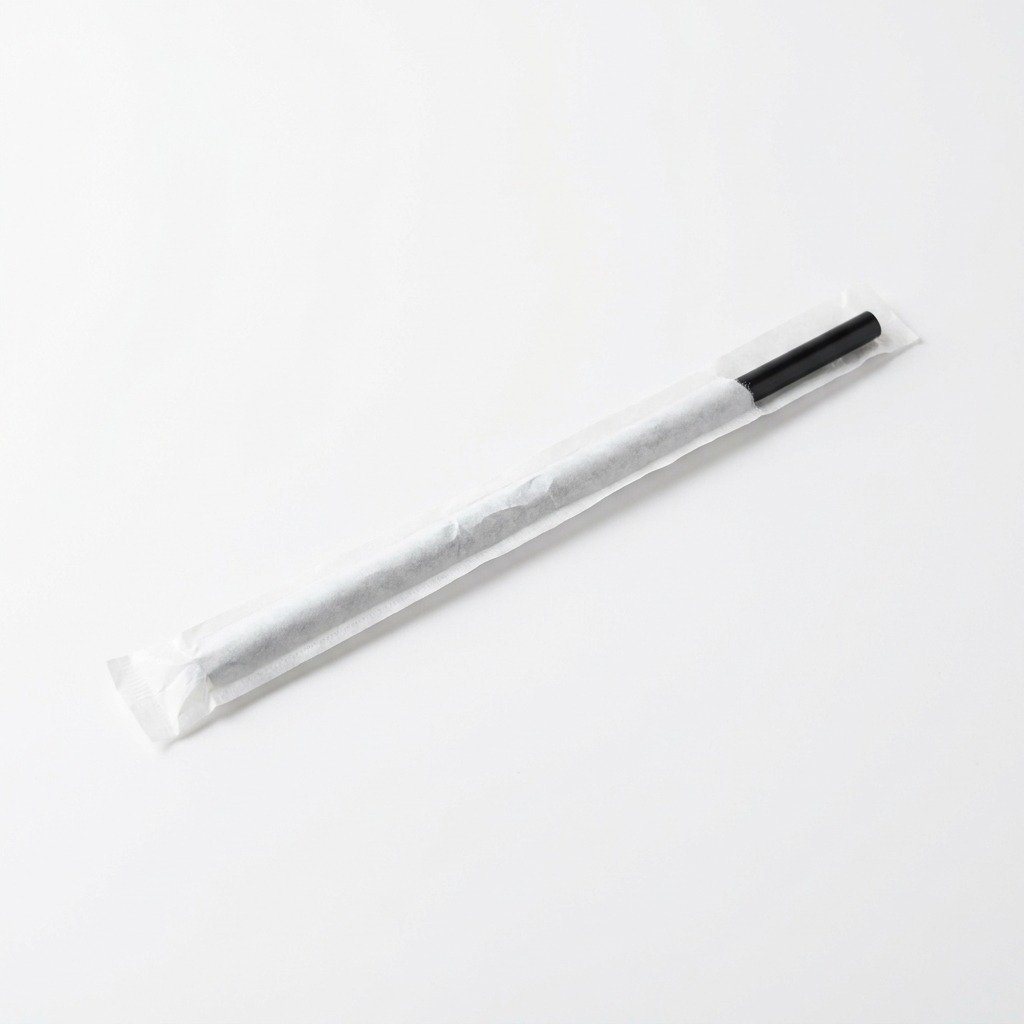 Jumbo Black Plastic Straws 7.75 Inch - 6000 Count Individually Wrapped - BPA-Free Commercial Grade - Restauran