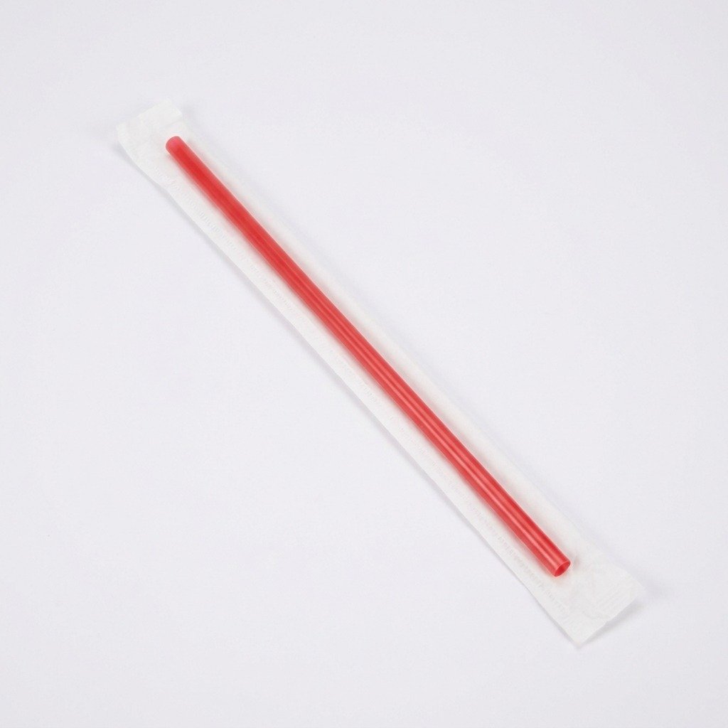 Jumbo Red Plastic Straws 8.75 Inch (6000 Count) - Individually Wrapped 7mm Wide - Commercial Grade - Perfect f